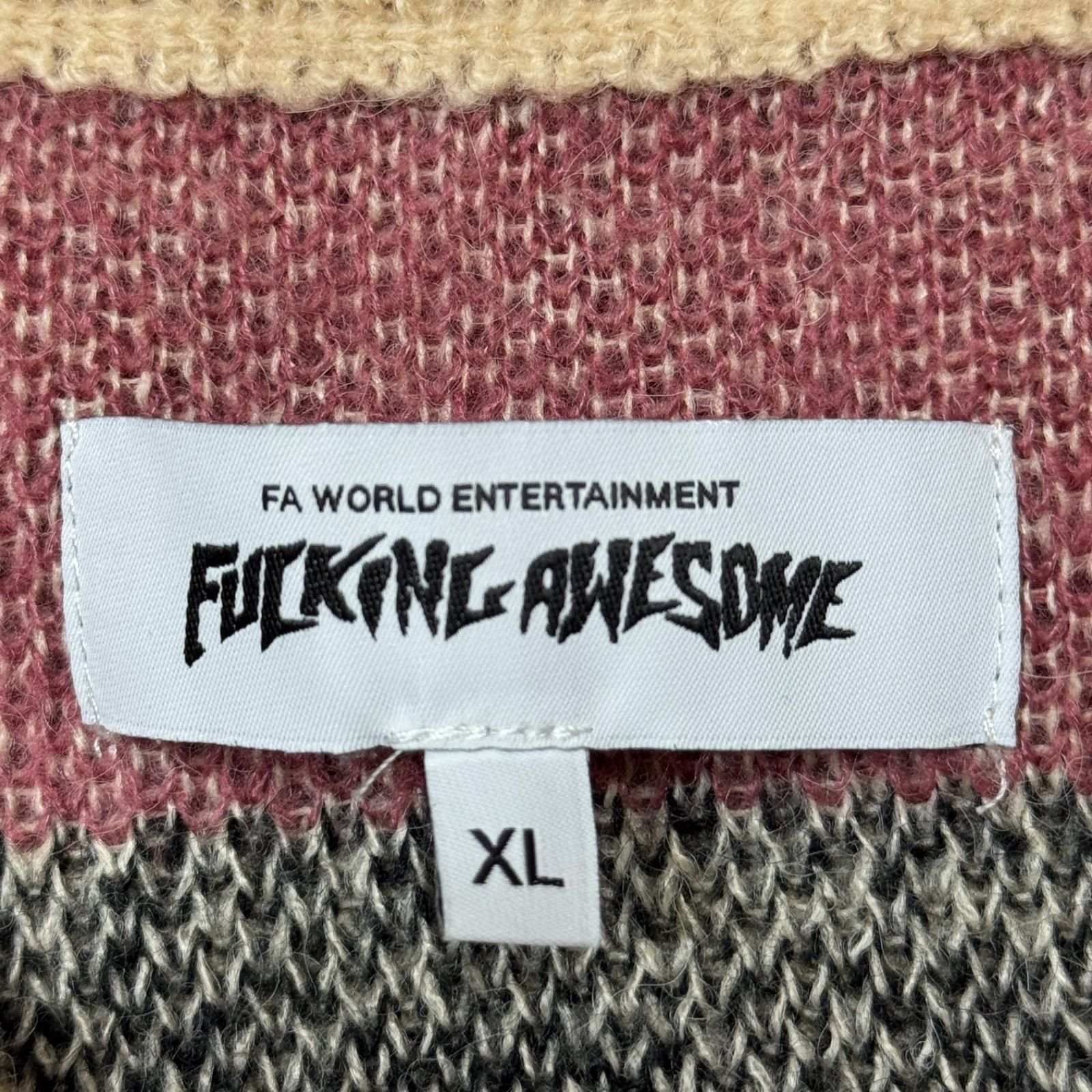 FUCKING AWESOME マルチボーダー クルーネック ニット セーター