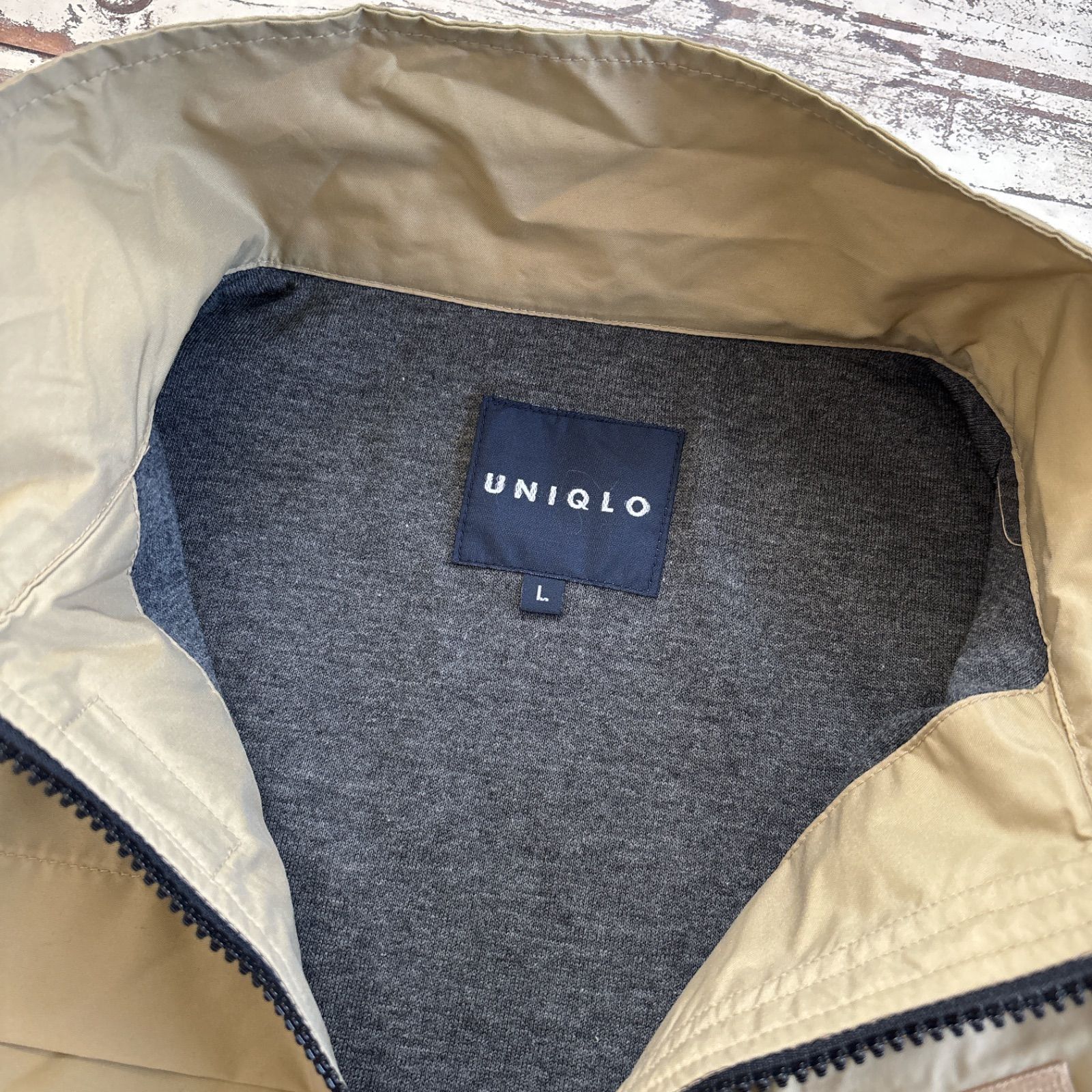 UNIQLO オールド ユニクロ ナイロン ジップアップ ベスト L 紺タグ 