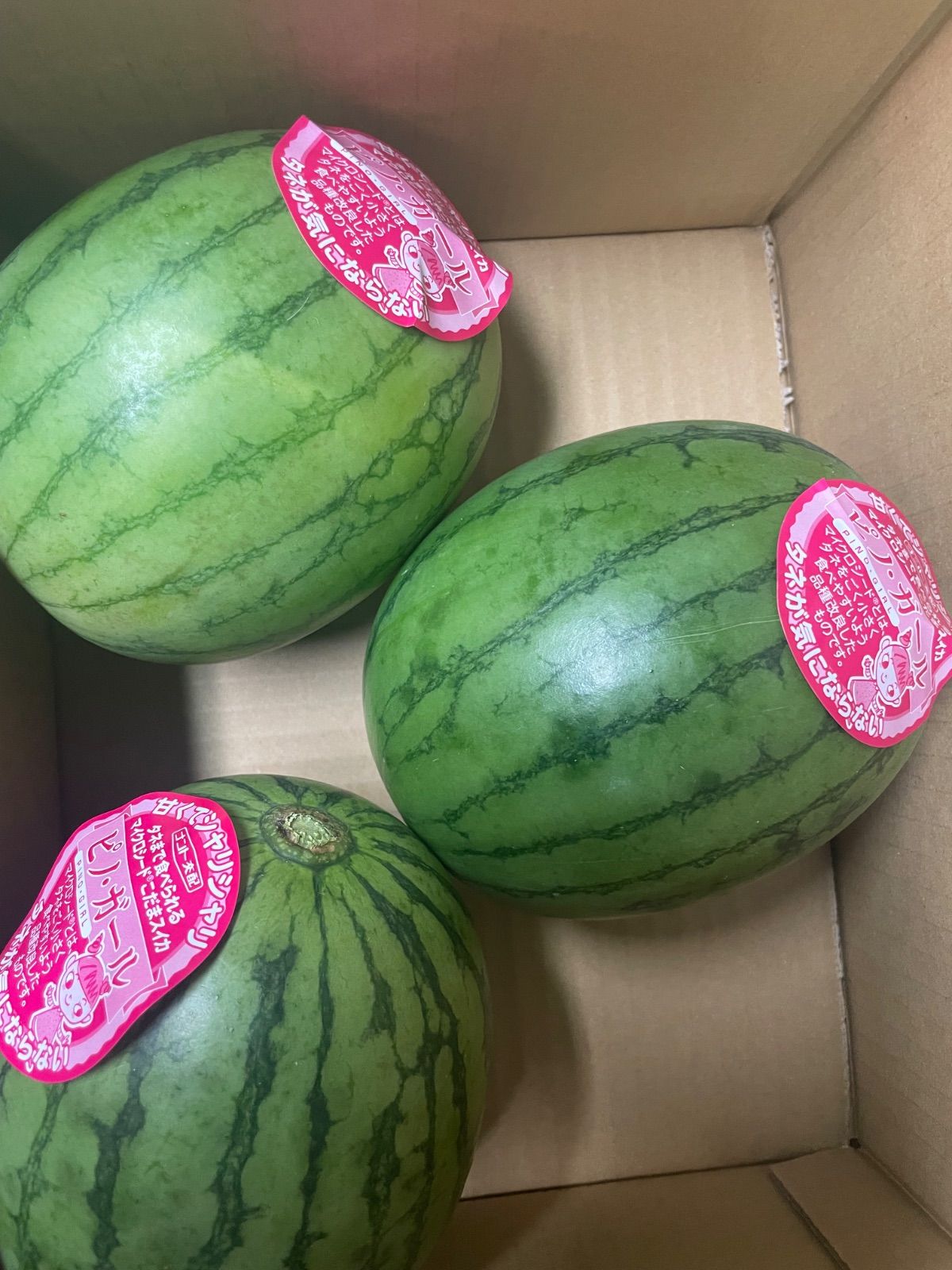 茨城県産こだまスイカ ピノガール3玉 傷あり- メルカリ
