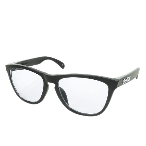 オークリー OAKLEY Frogskins 眼鏡 メガネ アイウェア 度入り セルフレーム レギュラー ウェリントン ロゴ ケース付き 55□17 138 黒 ブラック OX8137A-0354 |MN23 GY17