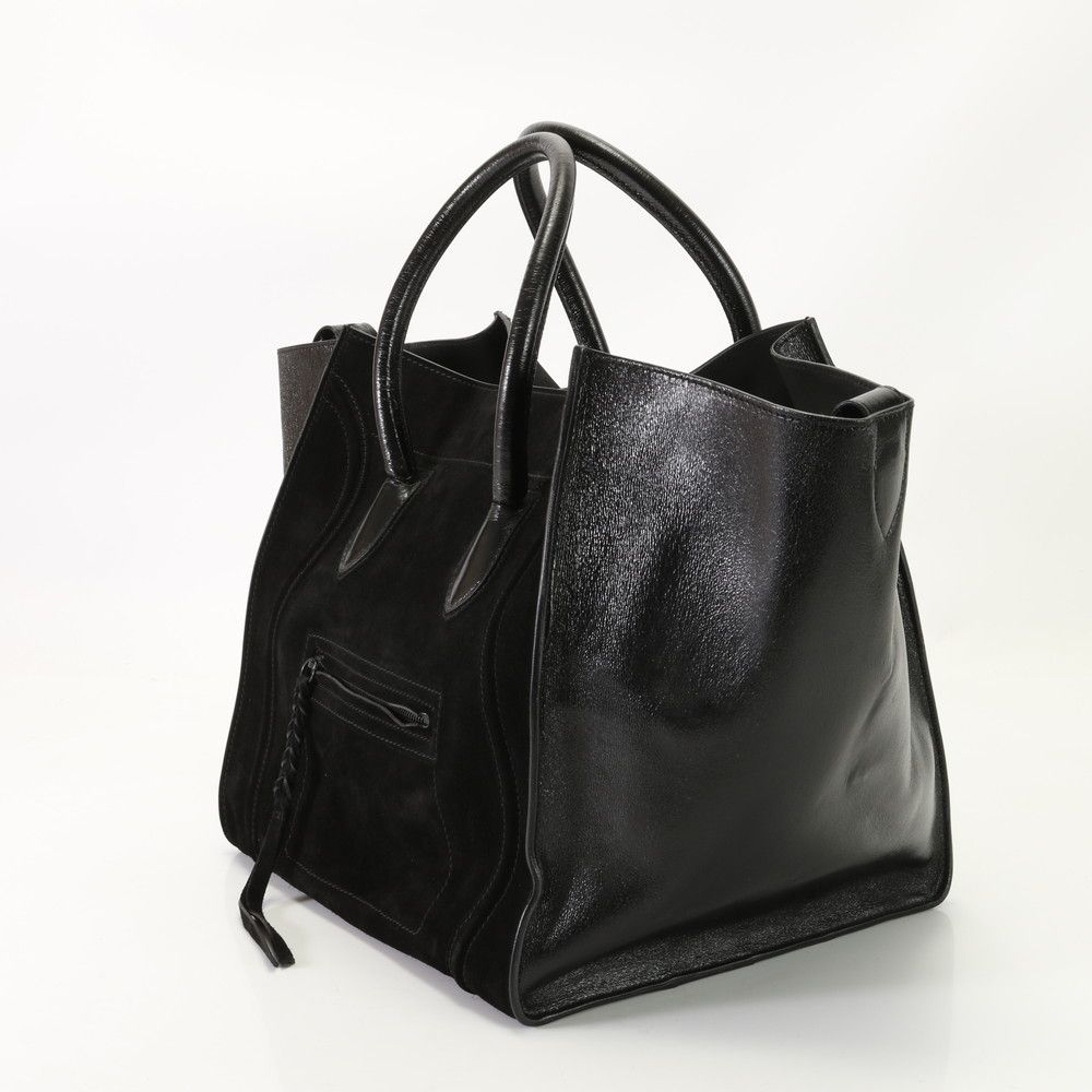 CELINE セリーヌ　ラゲージ　ファントム　ブラックレザー トートバッグ CELINE セリーヌ ラゲージ ファントム トートバッグ ブラック