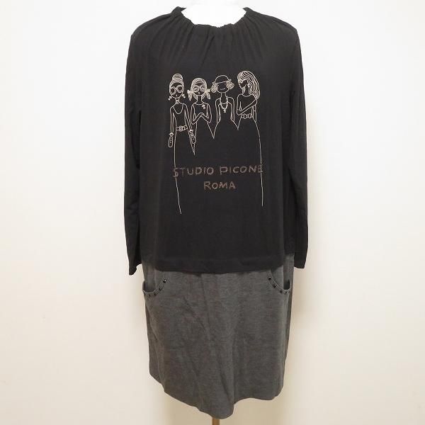 STUDIO PICONE スタジオピッコーネ 黒ワンピース 40サイズ スタンドカラーワンピース|スタジオピッコーネ-アウトレット- - ゴルフ