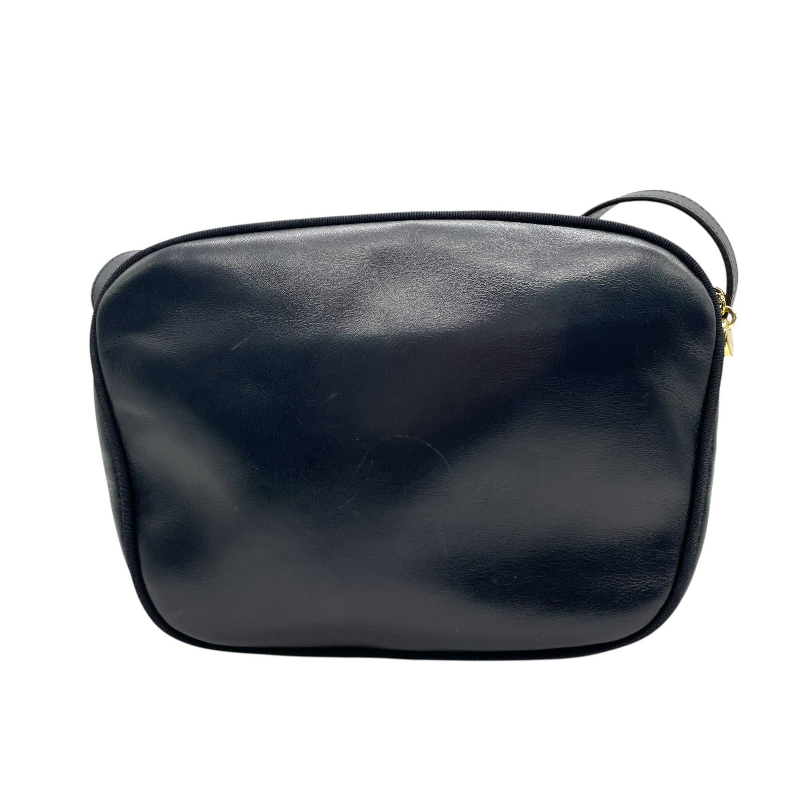 サルヴァトーレ フェラガモ Salvatore Ferragamo ヴァラリボン ショルダーバッグ 紺 ネイビー レザー ゴールド金具 レディース B3 DECORATOM_COM_BR