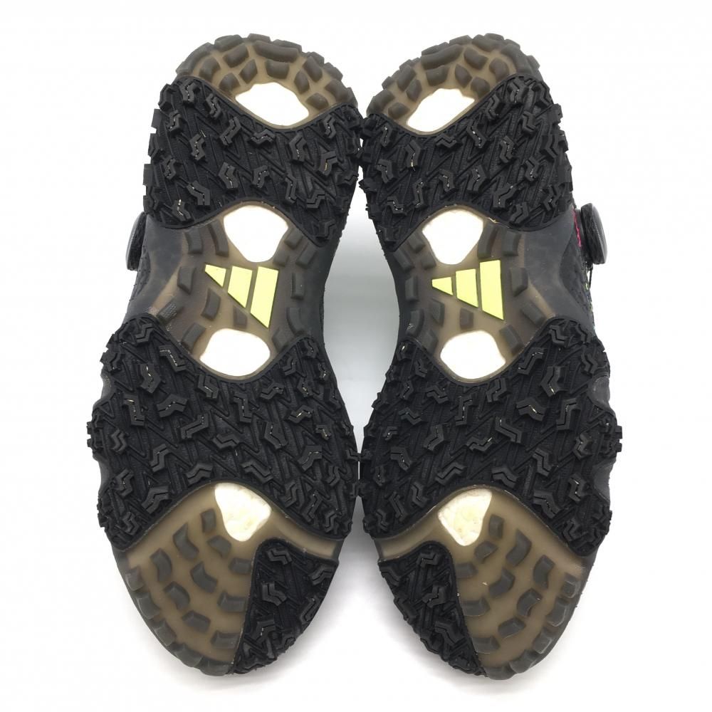 美品】アディダス ゴルフシューズ 黒×ライトグリーン IE2148 コード  