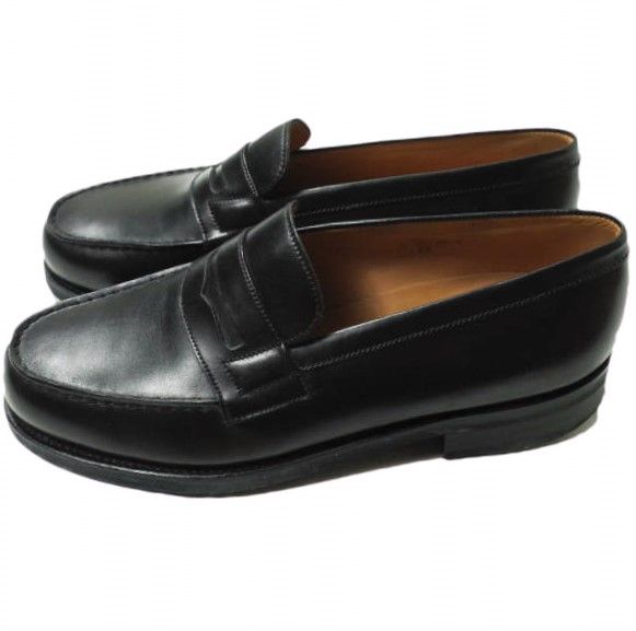 J.M.WESTON ジェイエムウエストン フランス製 180 SIGNATURE LOAFER ボックスカーフ シグネチャーローファー ラバーソール  41-101-180-11 5E(25cm) ブラック ペニー コイン シューズ g14995