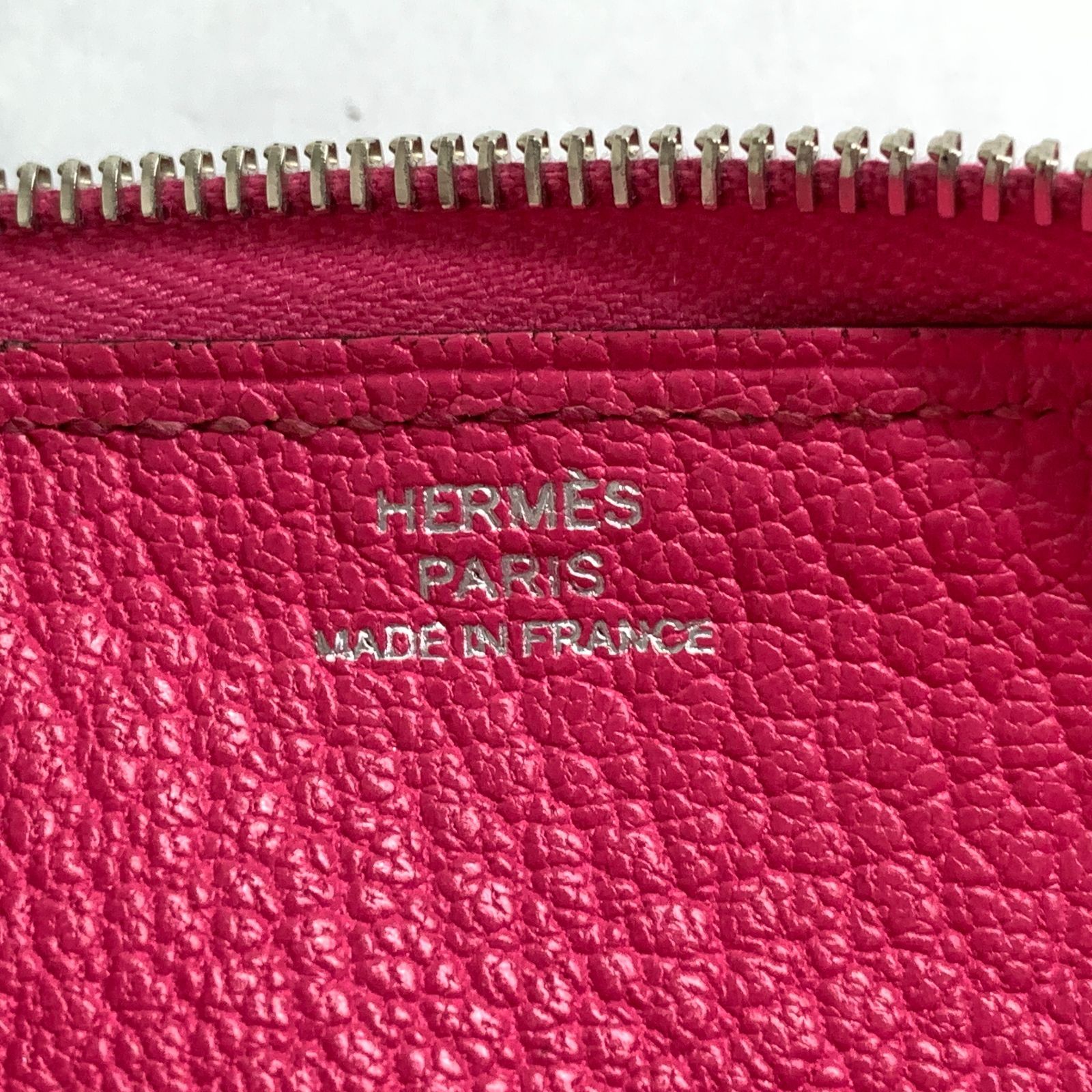 f001 B 美品 エルメス HERMES ペンケース ピッコロ ピンク シルバー 