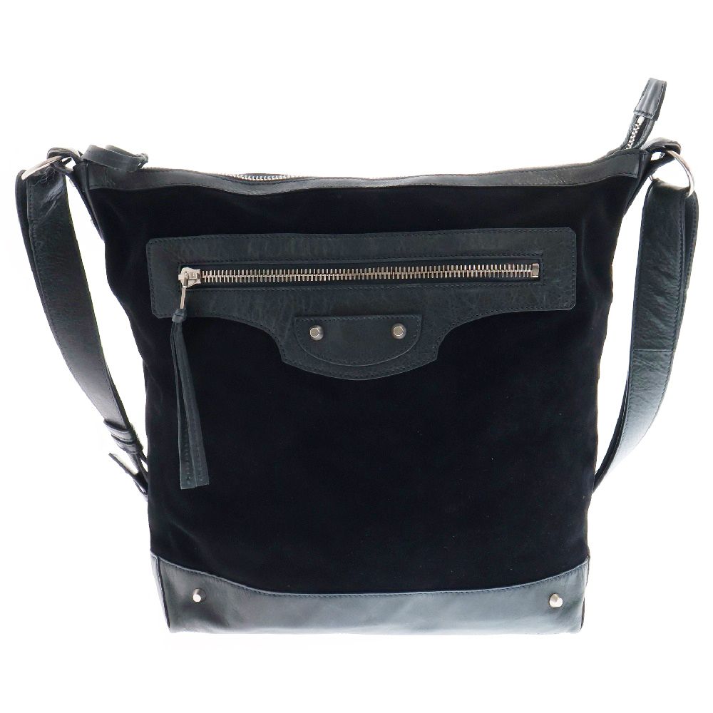 BALENCIAGA 別注 希少 メンズデイ ショルダーバッグ ベロア ブラック BALENCIAGA 別注 希少 メンズデイ ショルダーバッグ ベロア ブラック