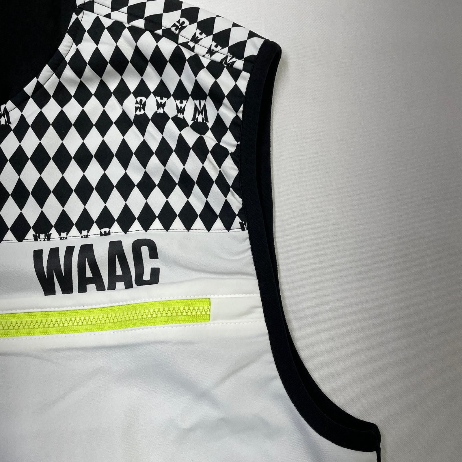 メンズ ワック WAAC ベスト 3 L 黒×白 ダブルジップ 裏地メッシュ ジャージ素材 LLC-HASEGAWATOSO_COM