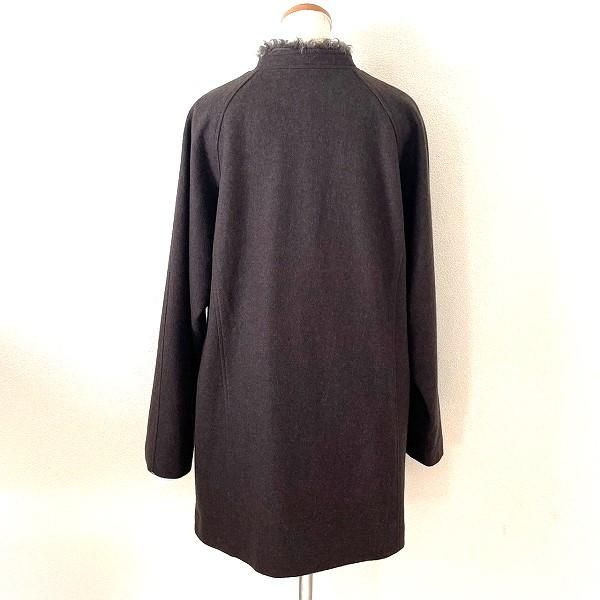 レオナールスポーツ スエード　ロングコート　ジップアップ 金ボタン　トリム レオナールスポーツ スエードロングコートジップアップ 金ボタントリム