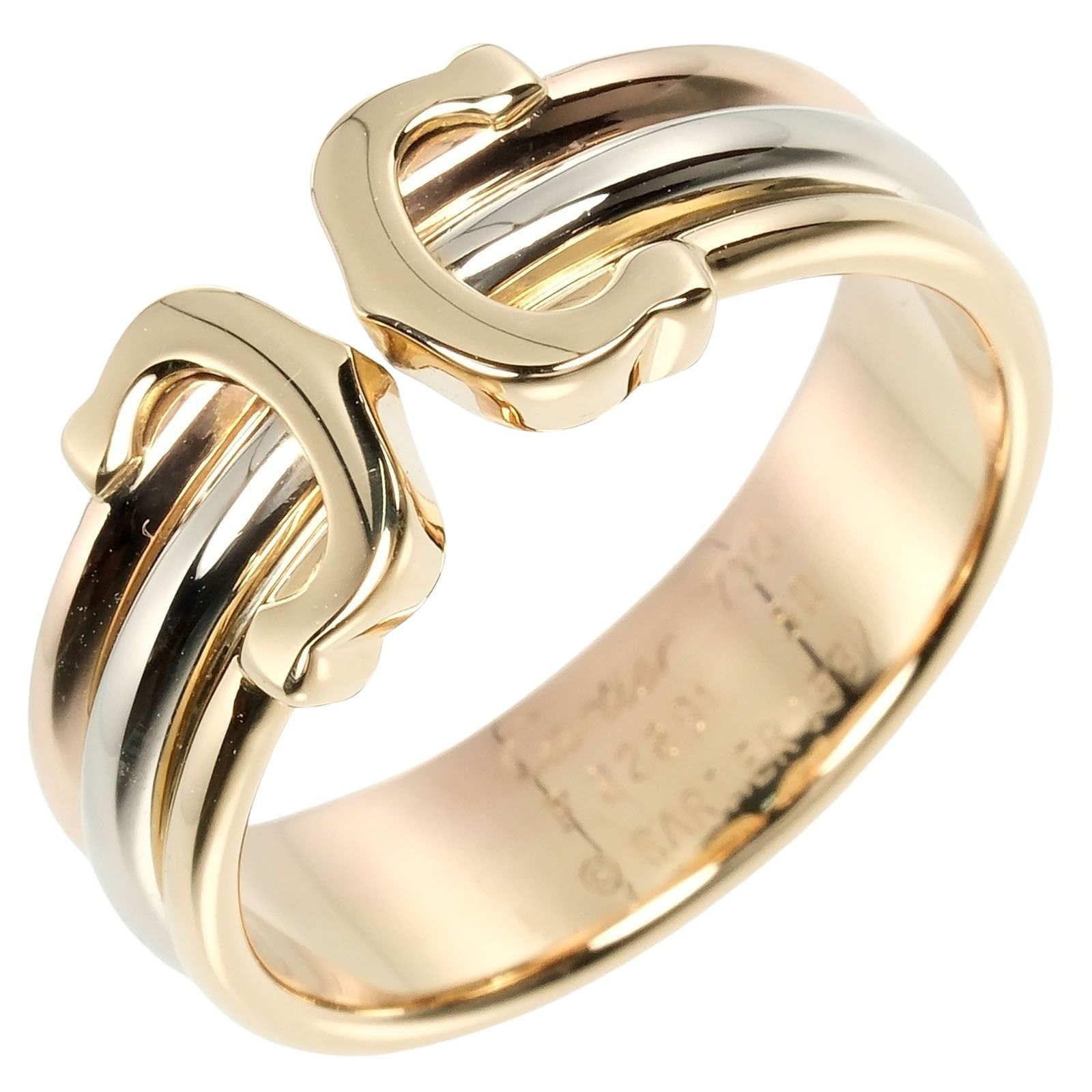 CARTIER カルティエ 2C スリー K18ゴールド YG×PG×WG 10号 レディース 4.3g リング 指輪