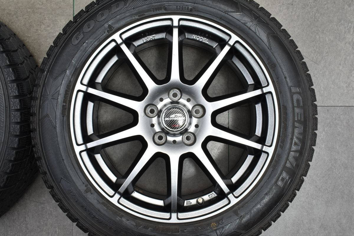 【程度良好品】シュナイダー 17in 7J +48 PCD114.3 グッドイヤー アイスナビ6 225/55R17 アルファード ヴェゼル MAZDA6 アテンザ 即納可能