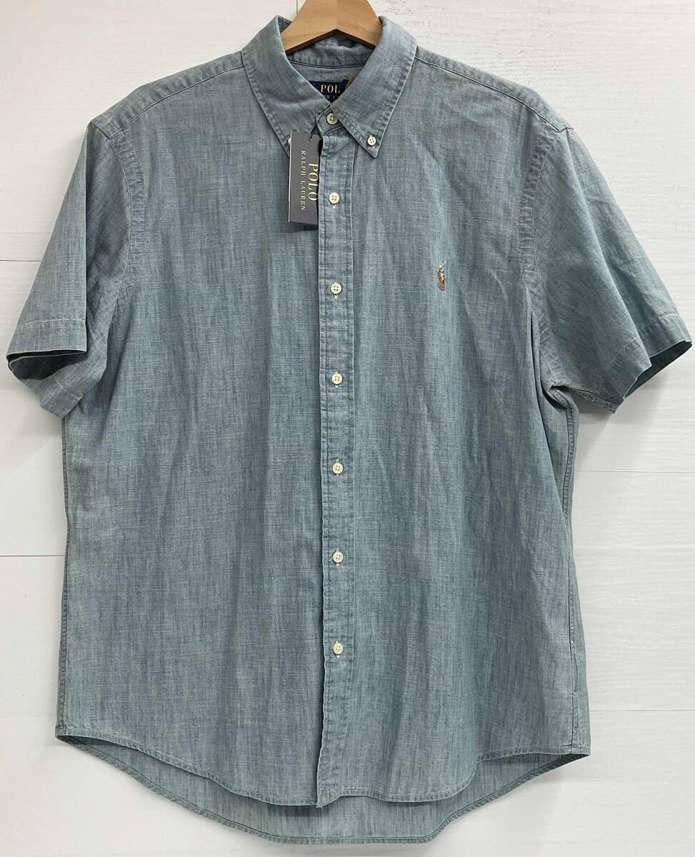 RALPH LAUREN ラルフローレン MNPOWOV1N820809 コットンシャツ インディゴブルー Lサイズ タグ付 メンズ ベトナム製