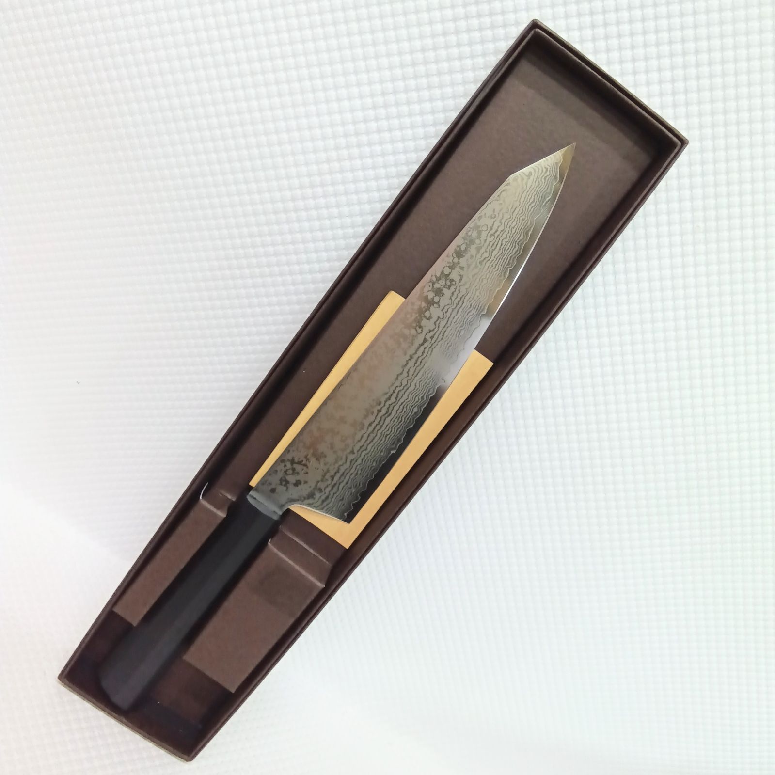 240mm 墨流しダマスカス 柳刃包丁アイボリーカラー・八角柄 刺身包丁︐ 240mm 墨流しダマスカス 柳刃包丁アイボリーカラー・八角柄 刺身