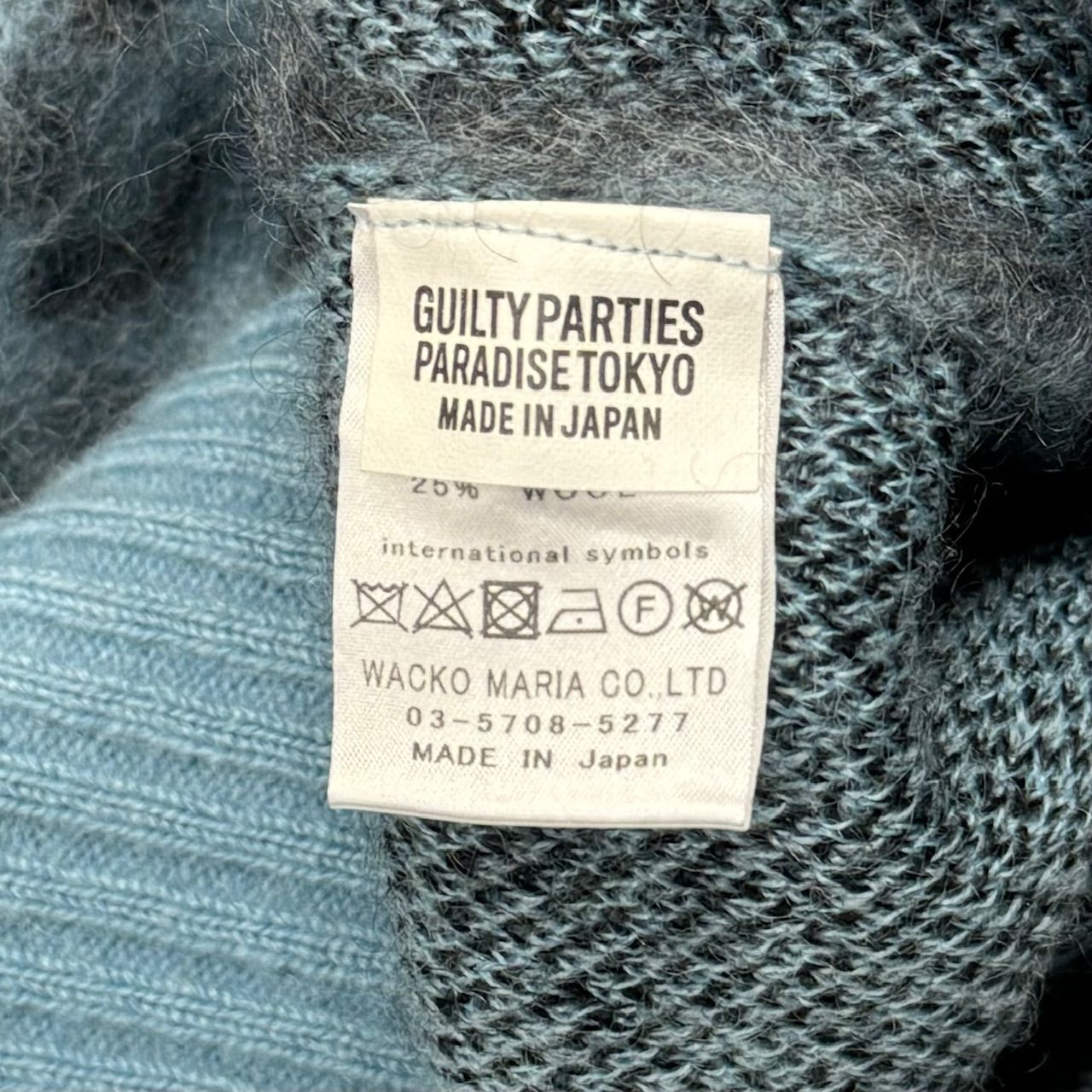 定価41800円 WACKO MARIA 22AW LEOPARD MOHAIR CREW NECK SWEATER 