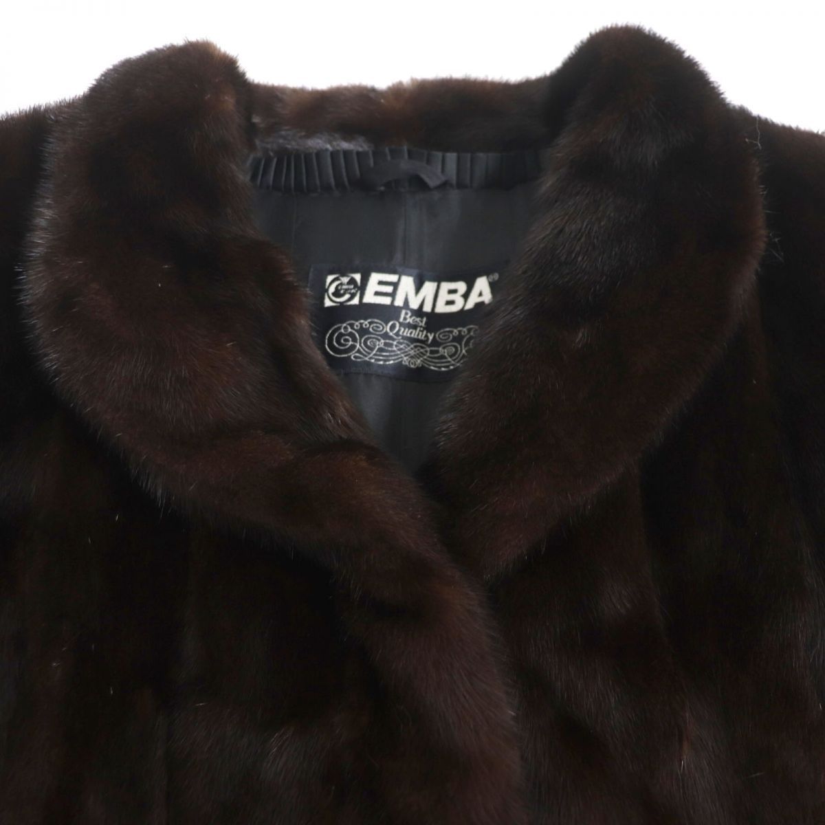 美品▽EMBA エンバ BLACKGLAMA ブラックグラマ MINK ミンク 本毛皮