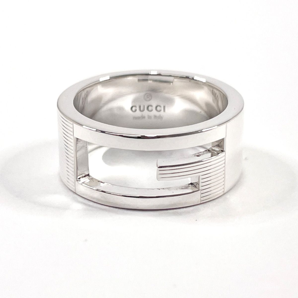 極美品 GUCCI シルバーリング グッチ ブランテッド カットアウト Gリング 楽天市場】GUCCI グッチ ブランデッド カットアウトG リング