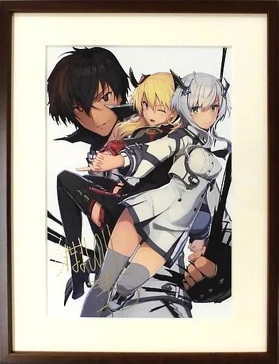 魔王学院の不適合者 著者＆イラストレーター箔押しサイン入り複製原画