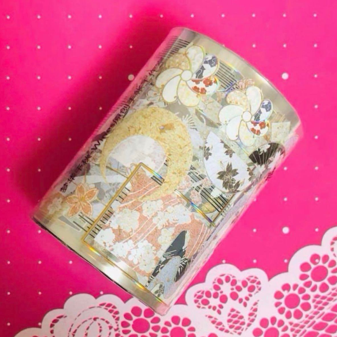 镭射金 6.5cm×10m 夢華千秋 海外マスキングテープ 海外マステ 和柄