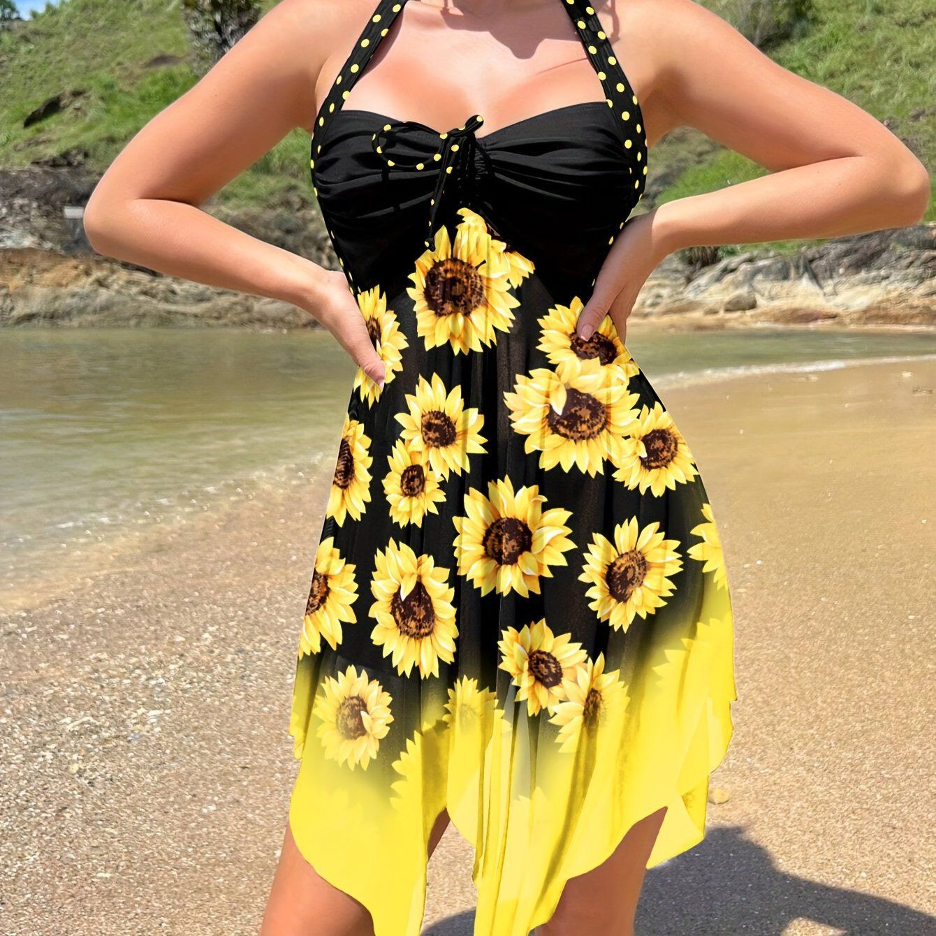 towavaseカシュクールvon voyageオールインワン黒 towavase