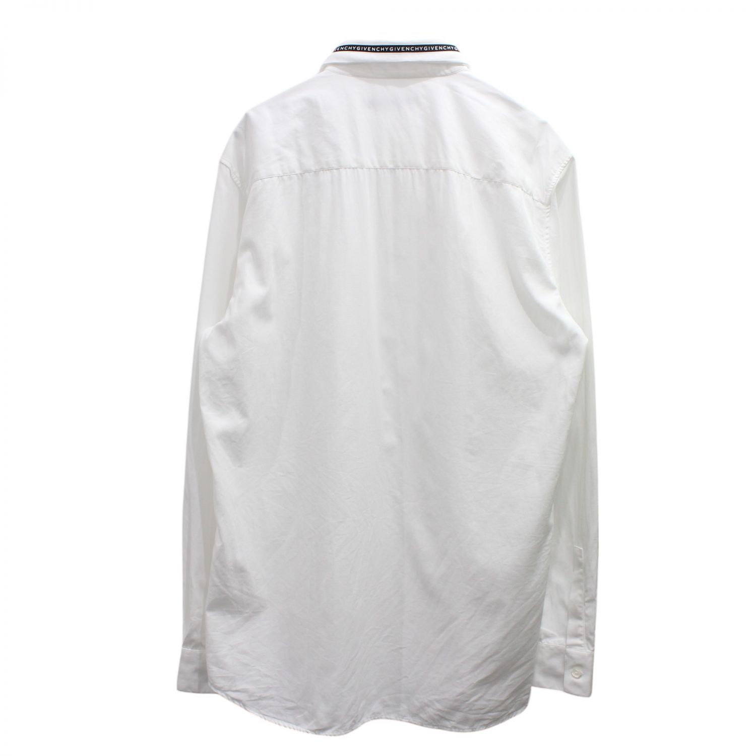 Givenchy ジバンシィ 襟ロゴテープ 長袖シャツ ホワイト サイズ41 Givenchy ジバンシィ 襟ロゴテープ 長袖シャツ ホワイト サイズ