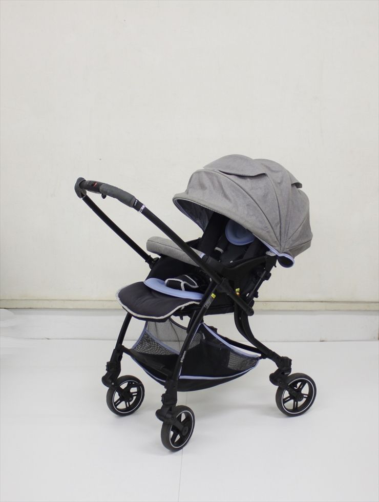 ランフィ RA9 シェリグレー Runfee RA9 シングルタイヤ 軽量コンパクト ピジョン製ベビーカー 生後1ヵ月～ クリーニング済み A3718680