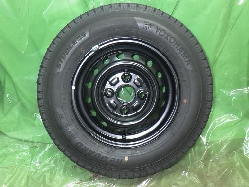 YOKOHAMA スタッドレス 22年製 バリ山 社外 スチール 12インチ ヨコハマ アイスガードiG91