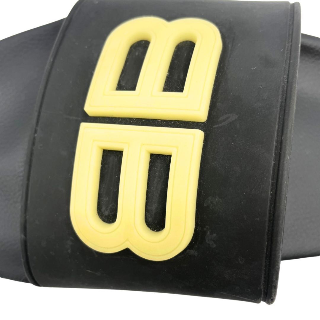  バレンシアガ サンダル 27.5 cm ブラック イエローロゴ メンズ サンダル サンダル