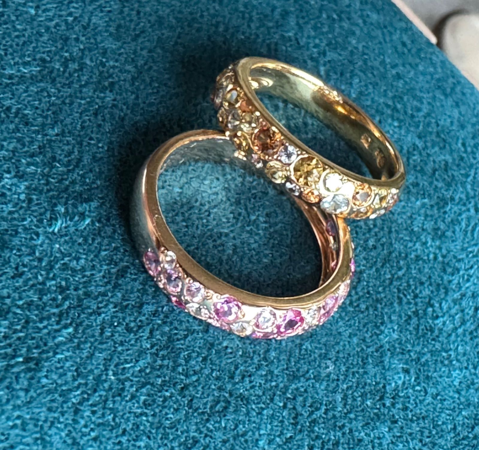 スタージュエリー◇K18PG*マルチカラーストーンパヴェリング*ピンク