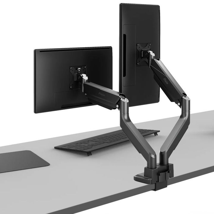 Pixio PS2DW デュアルモニターアーム ブラック 耐荷重15kg 17-35インチ対応