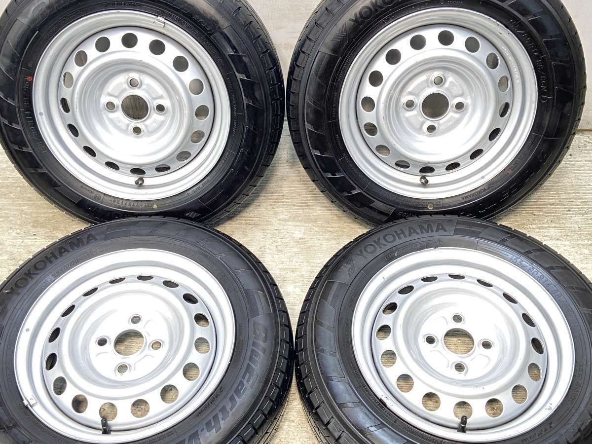 155|80R14 88|86LT ヨコハマ ブルーアース-Van RY55 トヨタ純正 AL 14x5.0 100-4穴 タイヤ サマータイヤ ホイールセット 4本セット s14250417005
