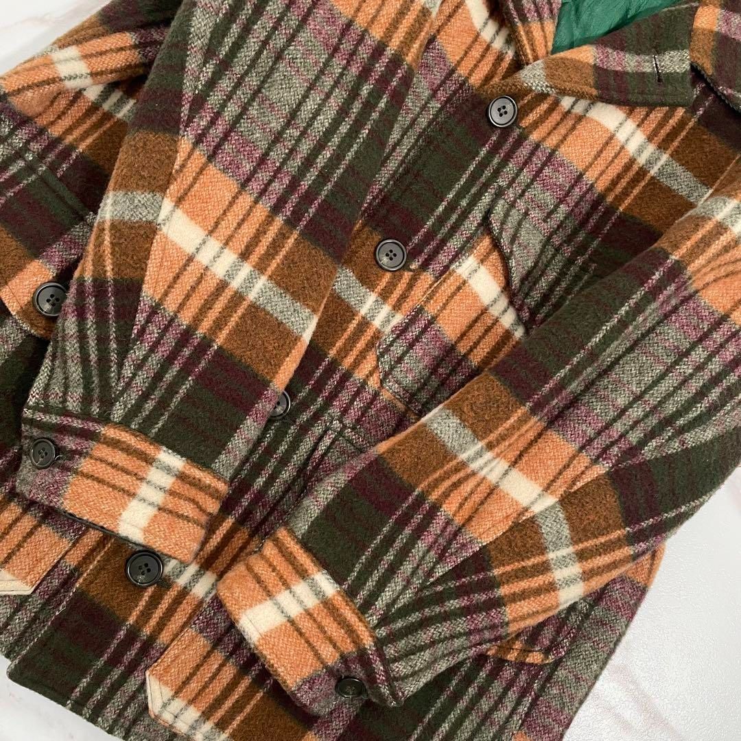 ヴィンテージ　CPO ハンティングジャケット　チェック柄　赤黒　ビッグサイズ 70年代 UNKNOWN バッファローチェック ウールハンティングジャケット