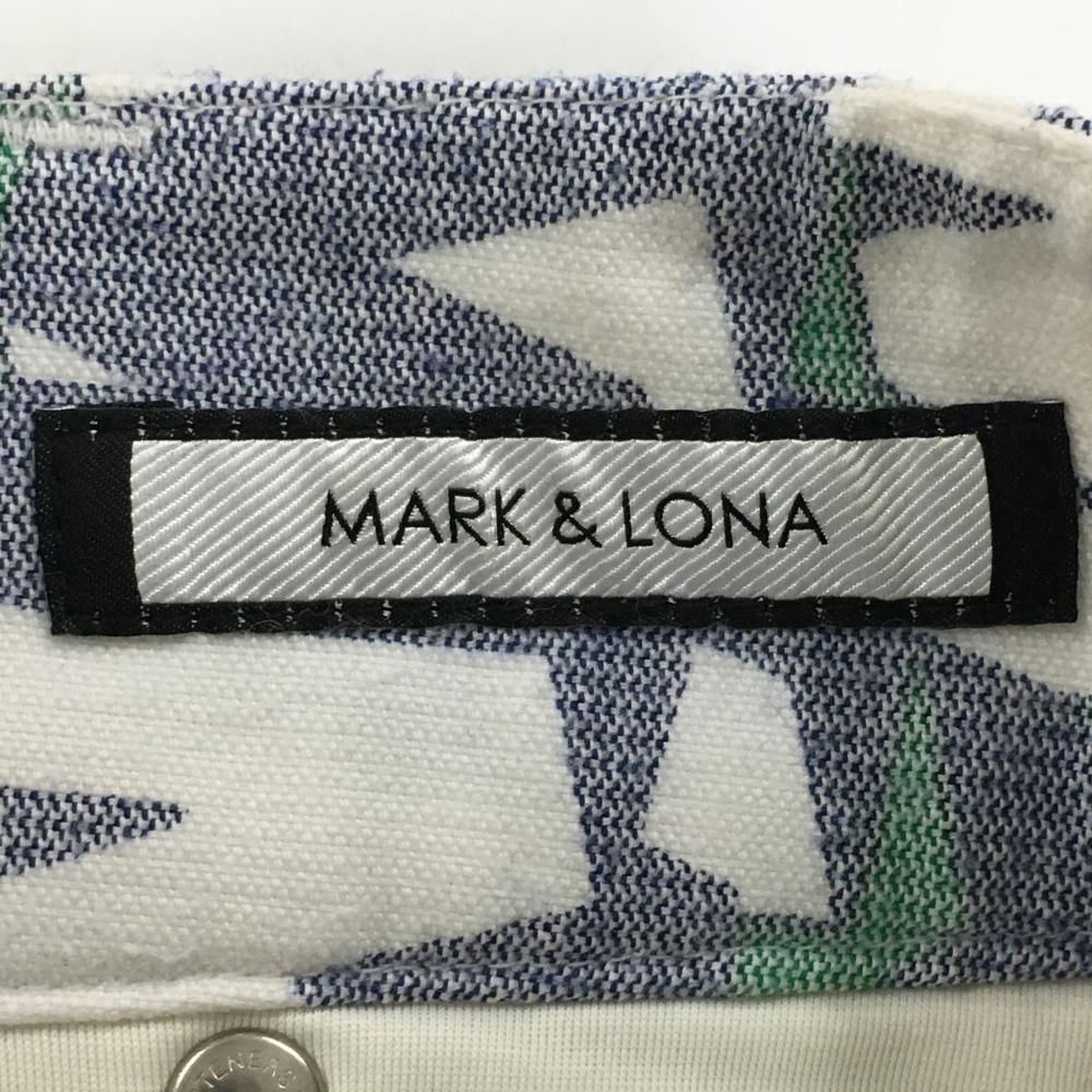 MARK&LONA - マークアンドロナ スカート ネイビー×白×グリーン 総柄 星 レディース 38(M) ゴルフウェア MARK＆LONA マークアンドロナ スカート ネイビー×白×グリーン 総柄 星 レディース