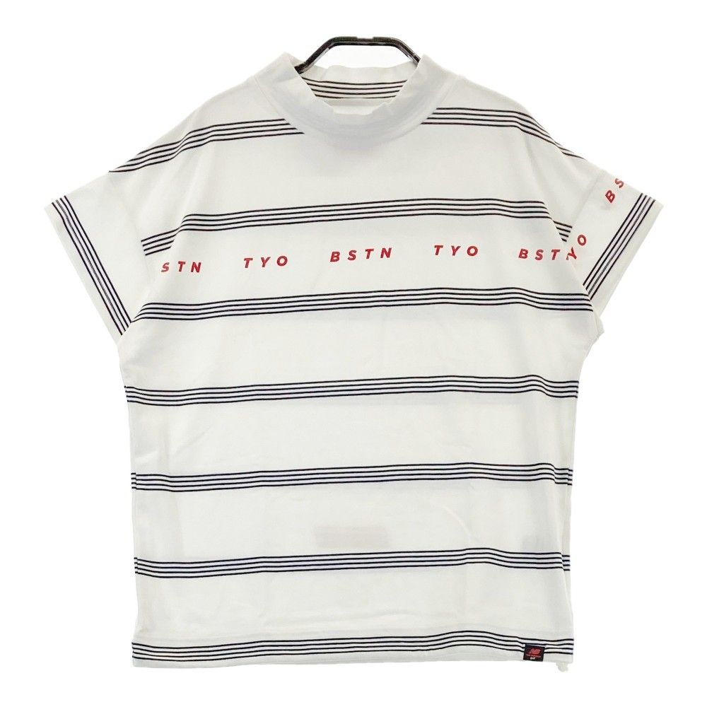 サイズ：1 NEW BALANCE ニューバランス  ハイネック 半袖Tシャツ ボーダー柄 ホワイト系 [240101290016]# ゴルフウェア レディース ストスト