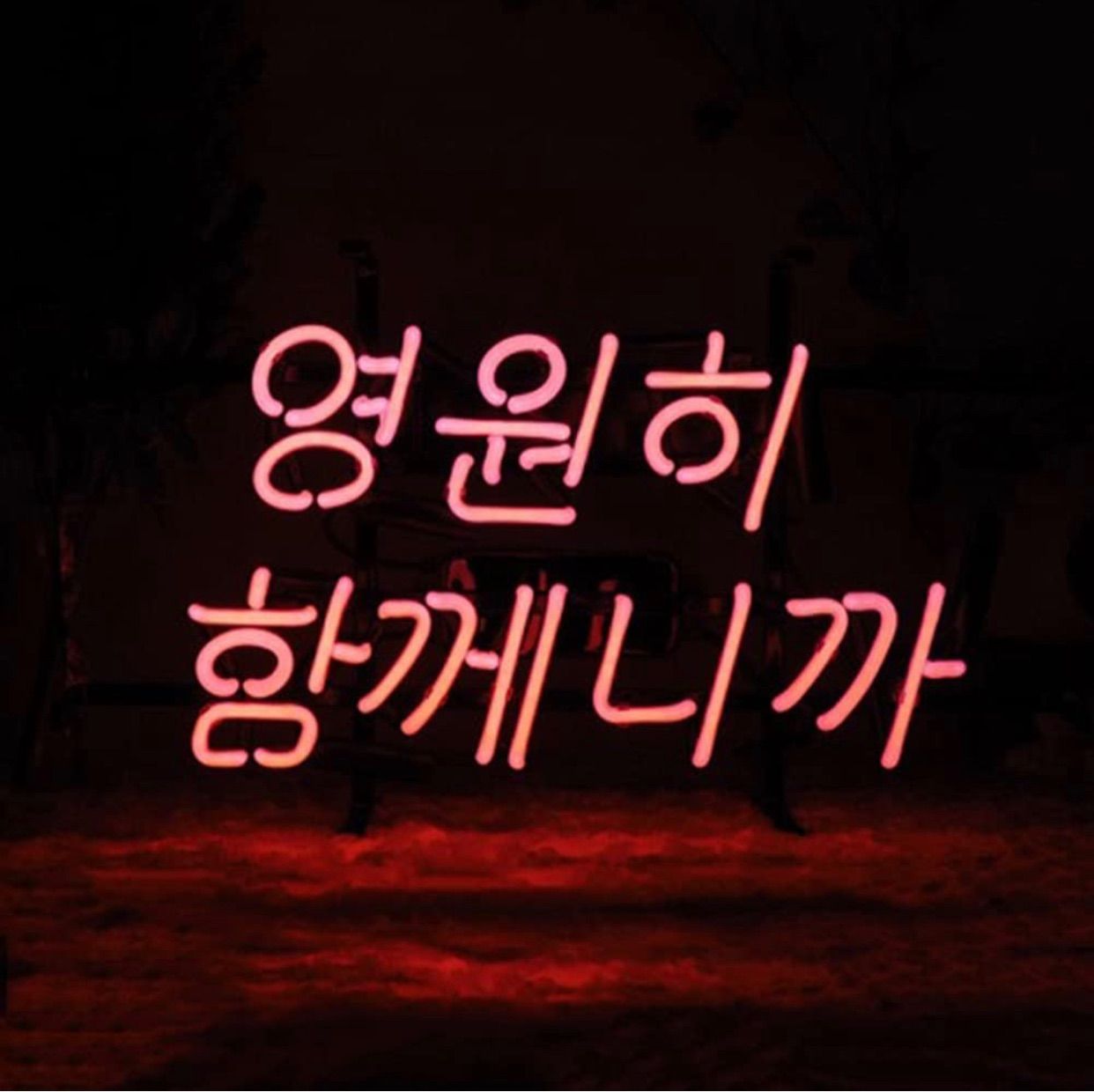 オリジナル 韓国語 ネオンサイン 영원히 함께니까 ピンク ネオン管  