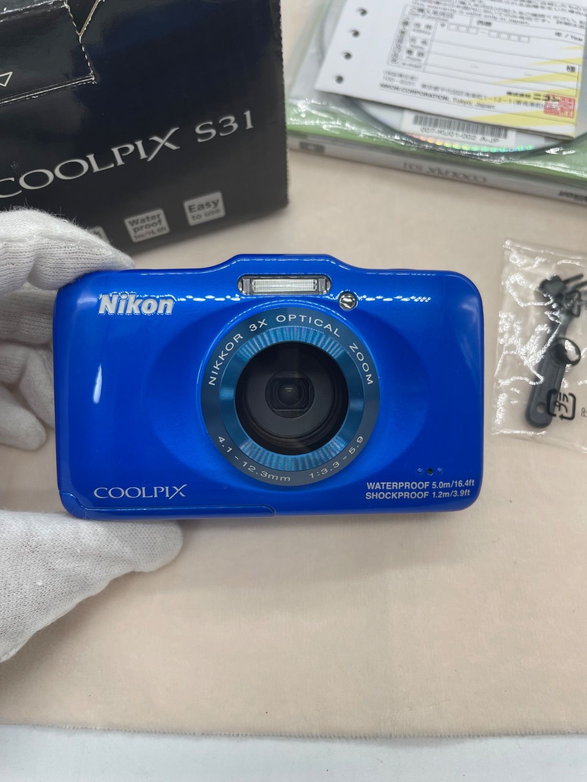 未使用品】Nikon COOLPIX S31 ブルー 動作品 フルセット 箱付き