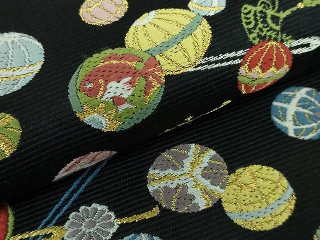 平和屋本店□極上 西陣の老舗 1782年創業 山下織物 六通柄袋帯 唐織 毬