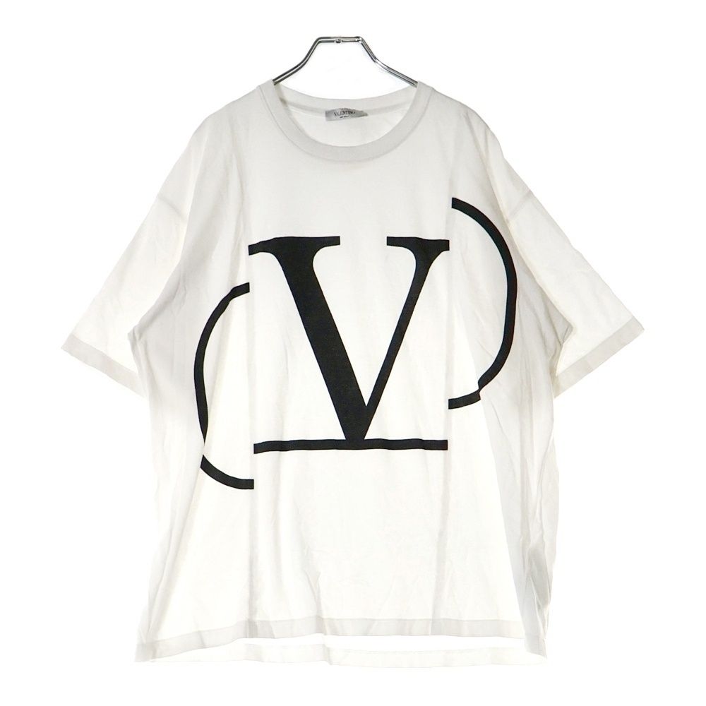 VALENTINO - 　ヴァレンティノ VALENTINO Vロゴ刺繍Tシャツ 4B0MG23F8LN ホワイト コットン レディース 半袖Ｔシャツ VALENTINO ヴァレンティノ Vロゴ刺繍 Tシャツ 4B0MG23F8LN