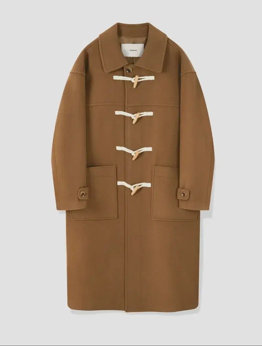 KIIMUIR WOOL 80 ウール セミオーバーサイズ ダッフル コート_ブラウン