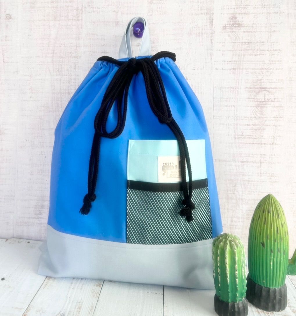 アウトドア風デザイン☆入園入学バッグ3点セット ショップ コバルト