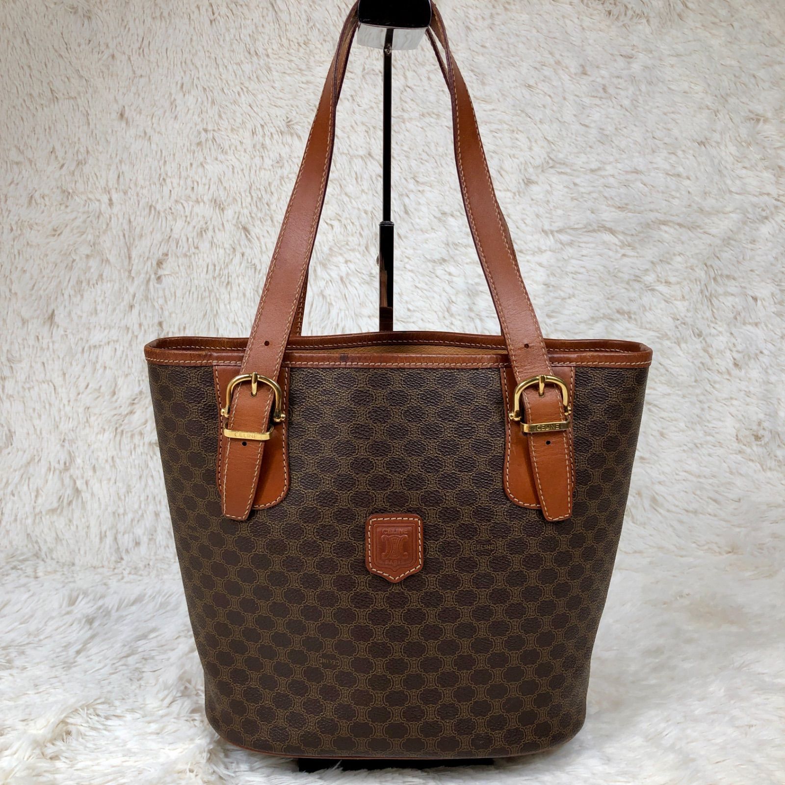 CELINE セリーヌ バケツ型トートバッグ マカダム柄 MC98/2
