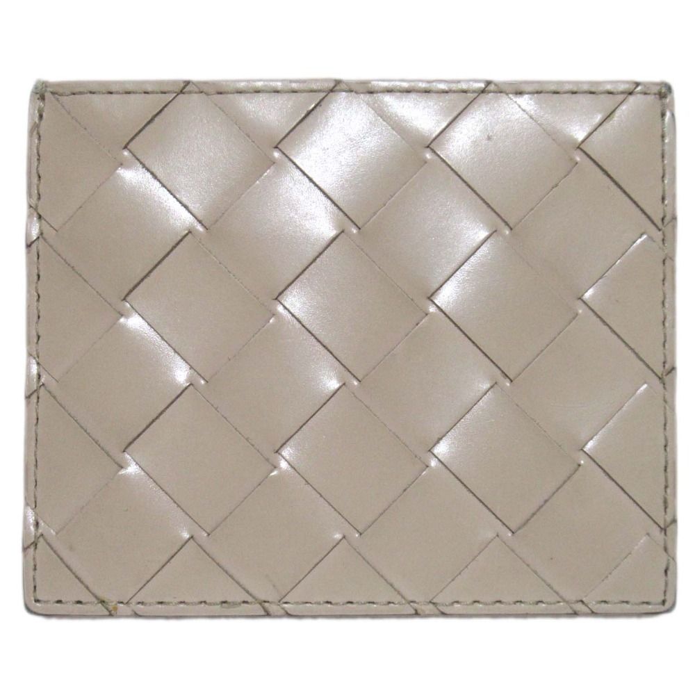 BOTTEGA VENETA ボッテガヴェネタ イントレチャート パスケース カードケース ベージュ メンズ レディース 古着