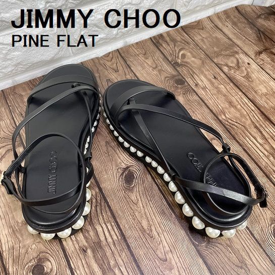 未使用】JIMMY CHOO バケッタレザー・プラットフォームサンダル