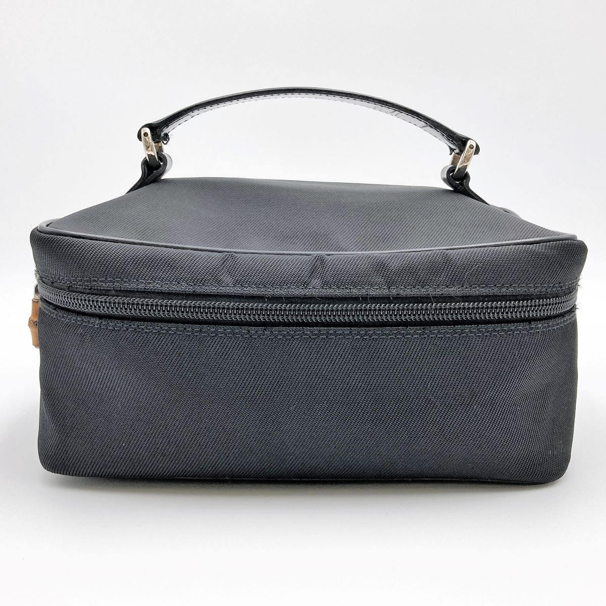 美品 グッチ 032.1956 ナイロン×レザー バンブー バニティバッグ