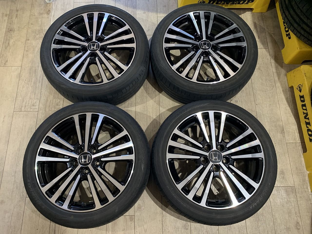 【2502014】ホンダ RC1 RC2 オデッセイ 純正 ホイール 18インチ 7J +55 PCD114.3 5H + DUNLOP LE MANS V 225/45R18 2019年 3mm 4mm