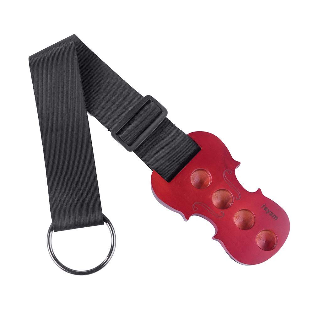 Rayzmチェロエンドピンストッパー，木製（メープル）チェロストッパー，孔4つあり，長さ調整可能ナイロン製ストラップ，プロのチェリスト用チェロストッパー，滑り止め効果が優れている [チェロ用]