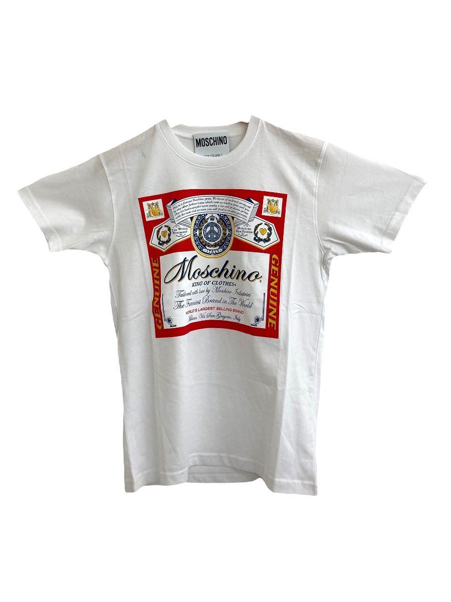 【いしにふふ】MOSCHINO Budweiser Tシャツ XL モスキーノ×バドワイザー、“ビール缶”デザインのフーディやT