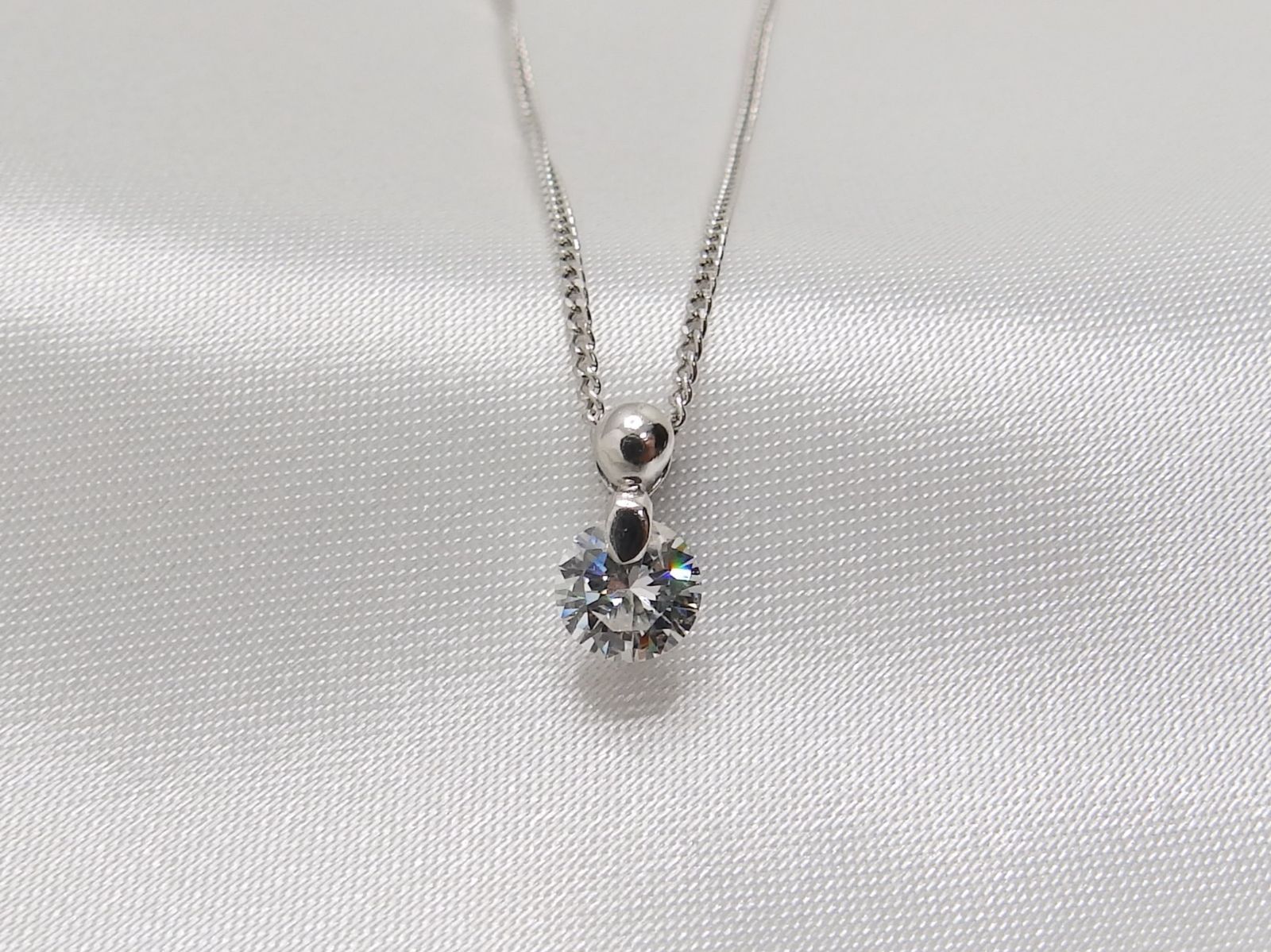 ダイヤモンド ネックレス K18WG 0.435 ct - ネックレス