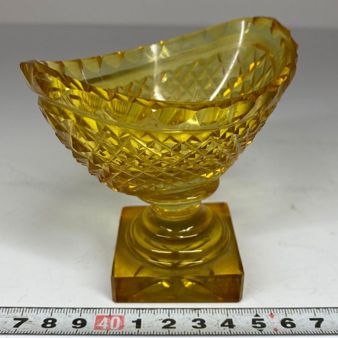 19世紀 モーゼル切子グラス 直径9.5cm 東H6-0605 1Fトヒオ