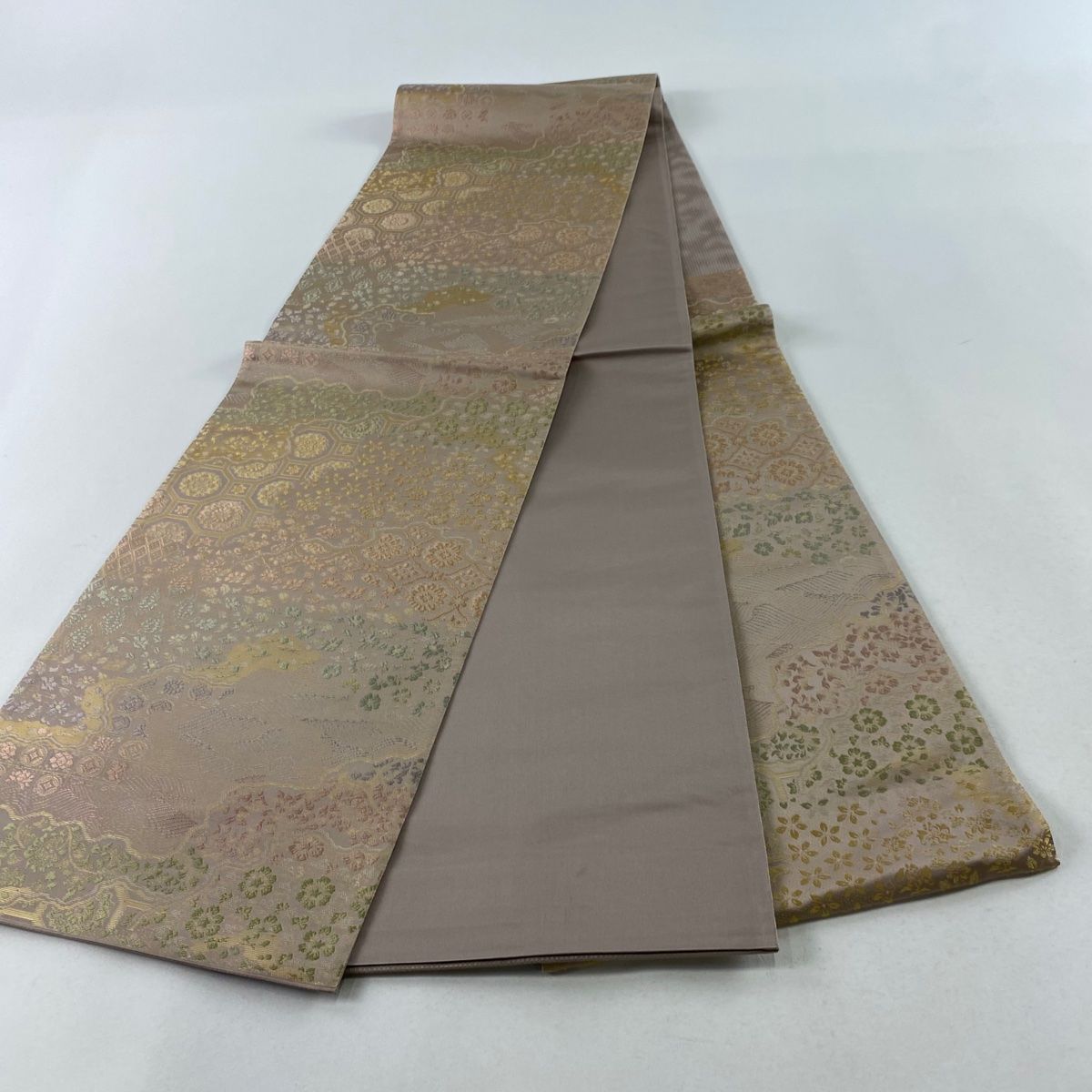 新品 正絹 袋帯 西陣 蔭山織物 箔屋清兵衛 貝紫染 未仕立品 4715 正絹西陣織袋帯 【陰山織物謹製・箔屋清兵衛】 全通 お茶席