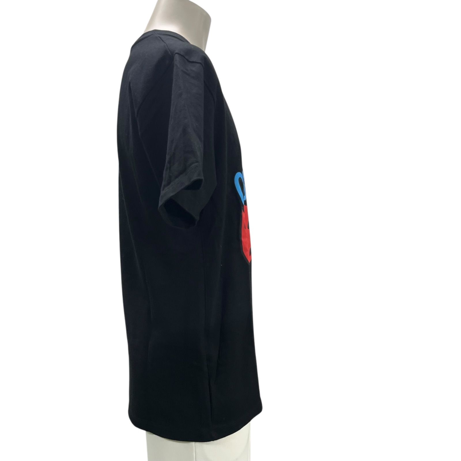 ○ □ 美品GUCCI グッチ Tシャツ 半袖 綿100％ ロゴ いちご柄 黒 